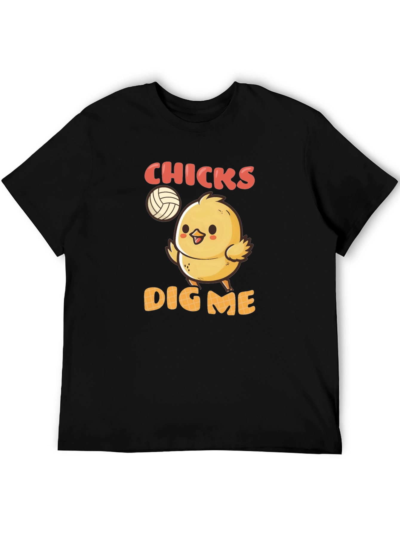 Black Chicks Dig Me T-Shirt - Volleyball Chick Graphic Tee view 5