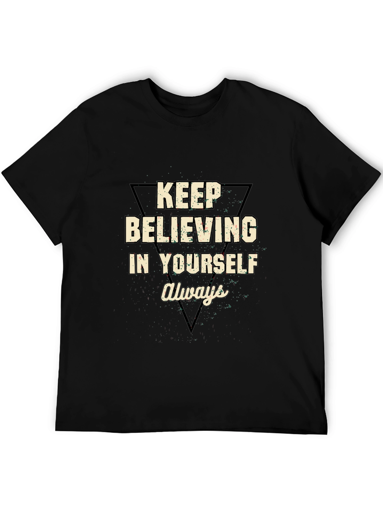 Black Motivational Black T-Shirt - Believe in Yourself view 5