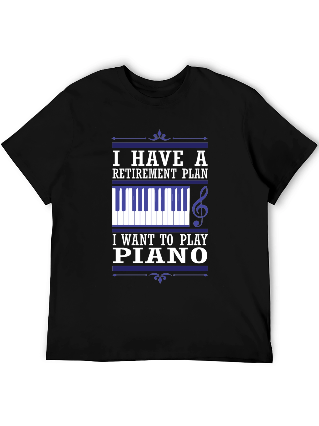 Black Retirement Plan Piano T-Shirt - Musician Gift view 5