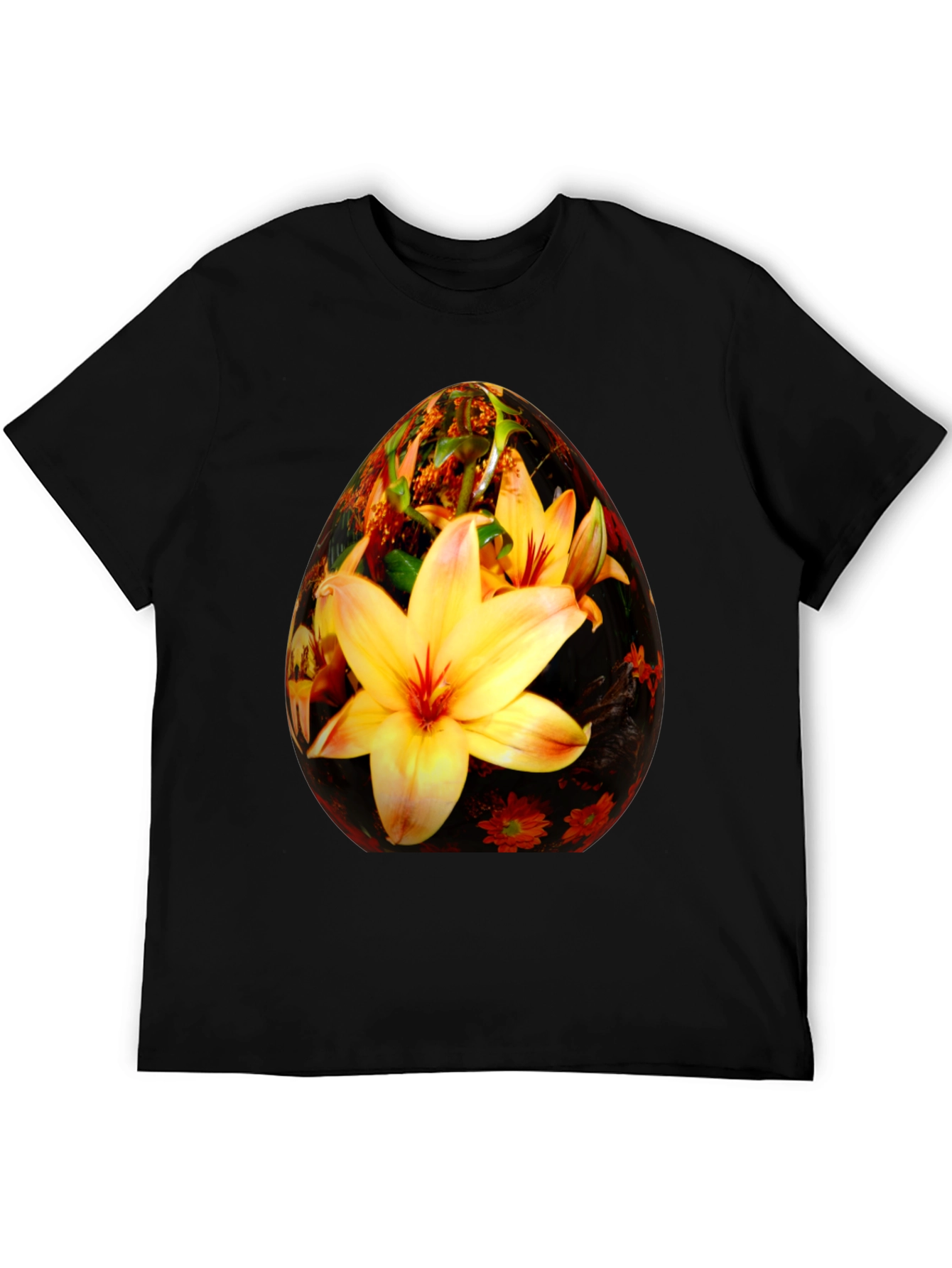 Black Floral Easter Egg Graphic Tee view 5