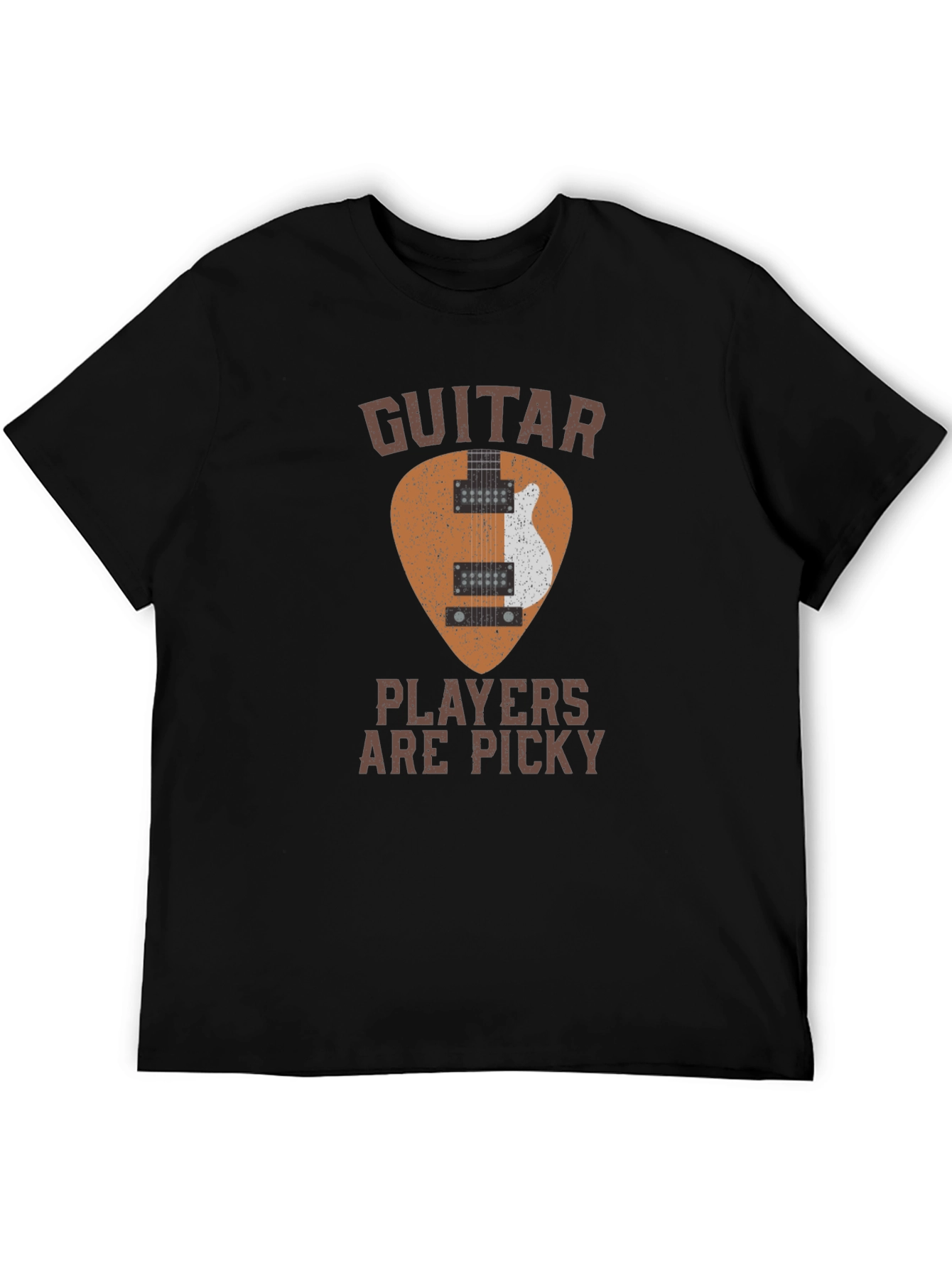 Black Guitar Players Picky T-Shirt - Music Lover Tee view 5
