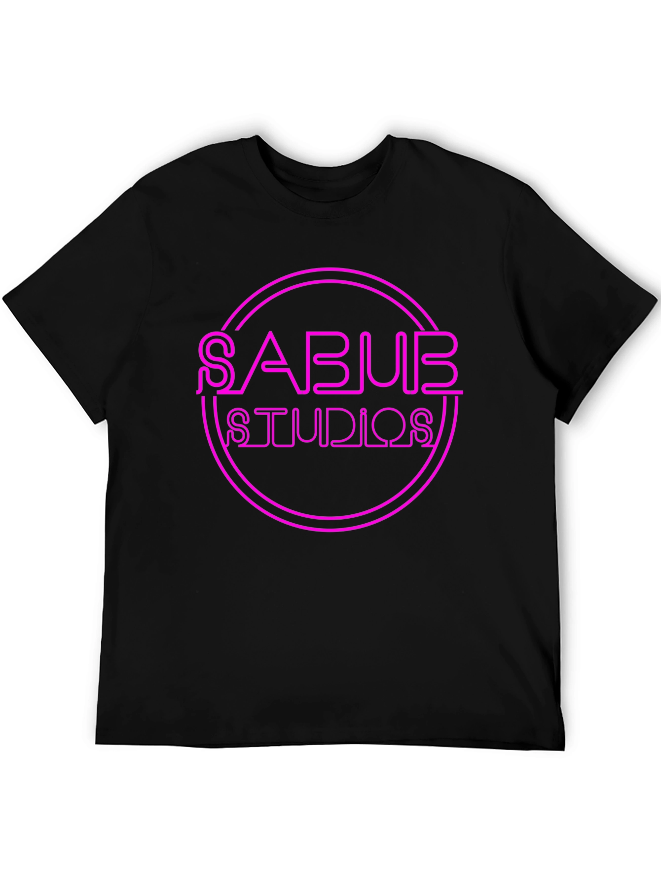 Black SABUB Studios Graphic Tee - Bold Neon Design view 5