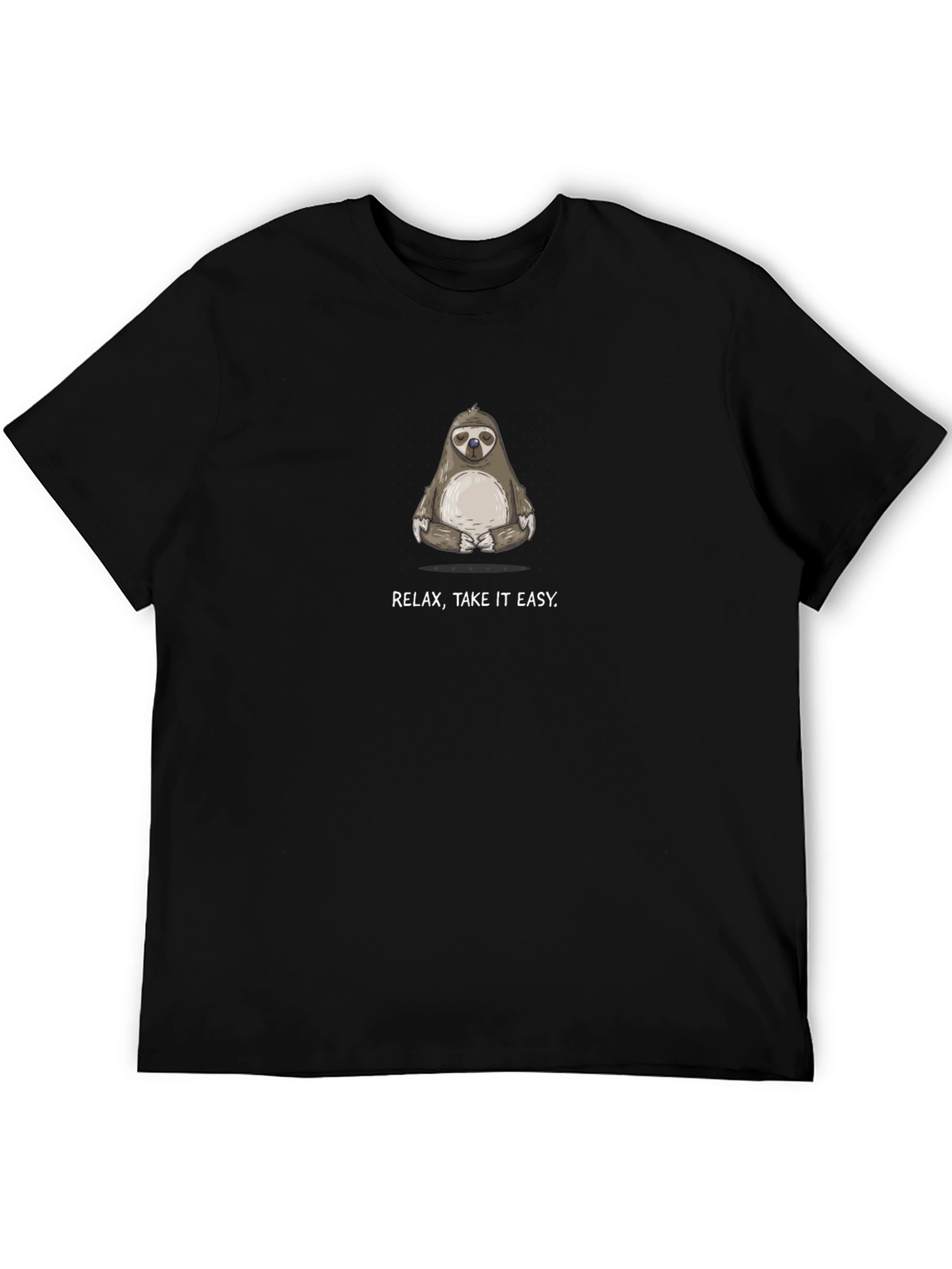 Black Relax Take it Easy Sloth T-Shirt view 5