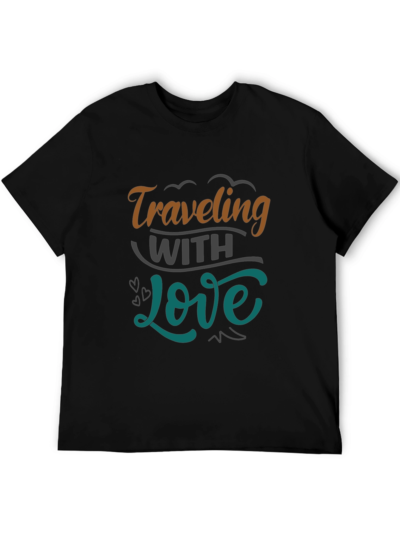 Black Traveling With Love Graphic Tee view 5