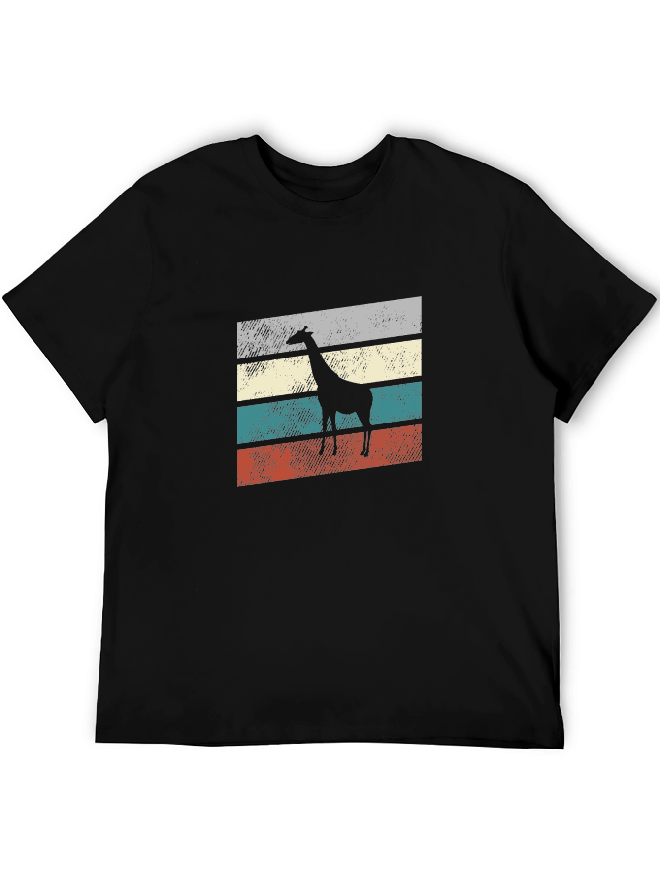 Black Giraffe Retro Style Graphic Tee view 5