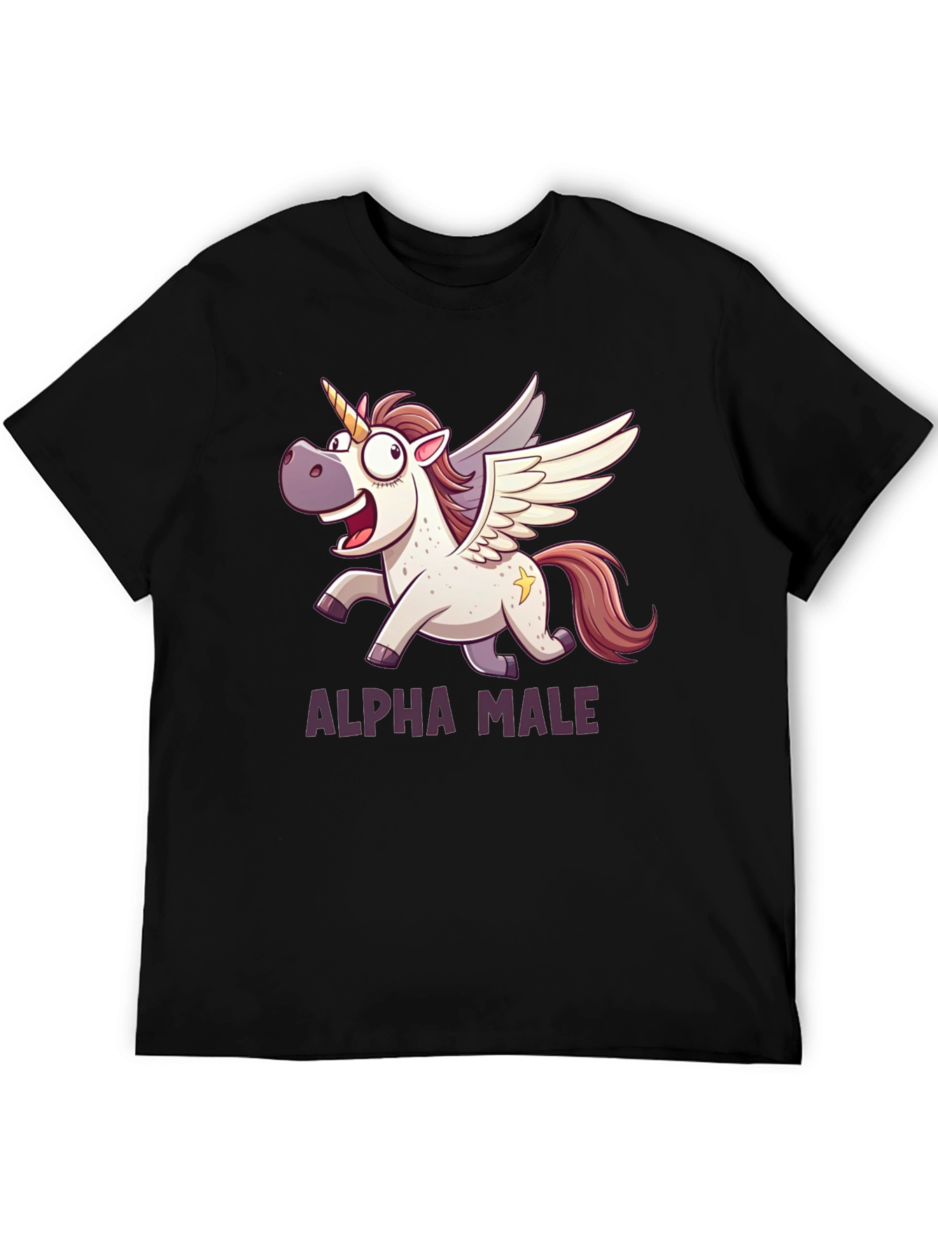 Black Alpha Male Unicorn T-Shirt - Black Graphic Tee view 5