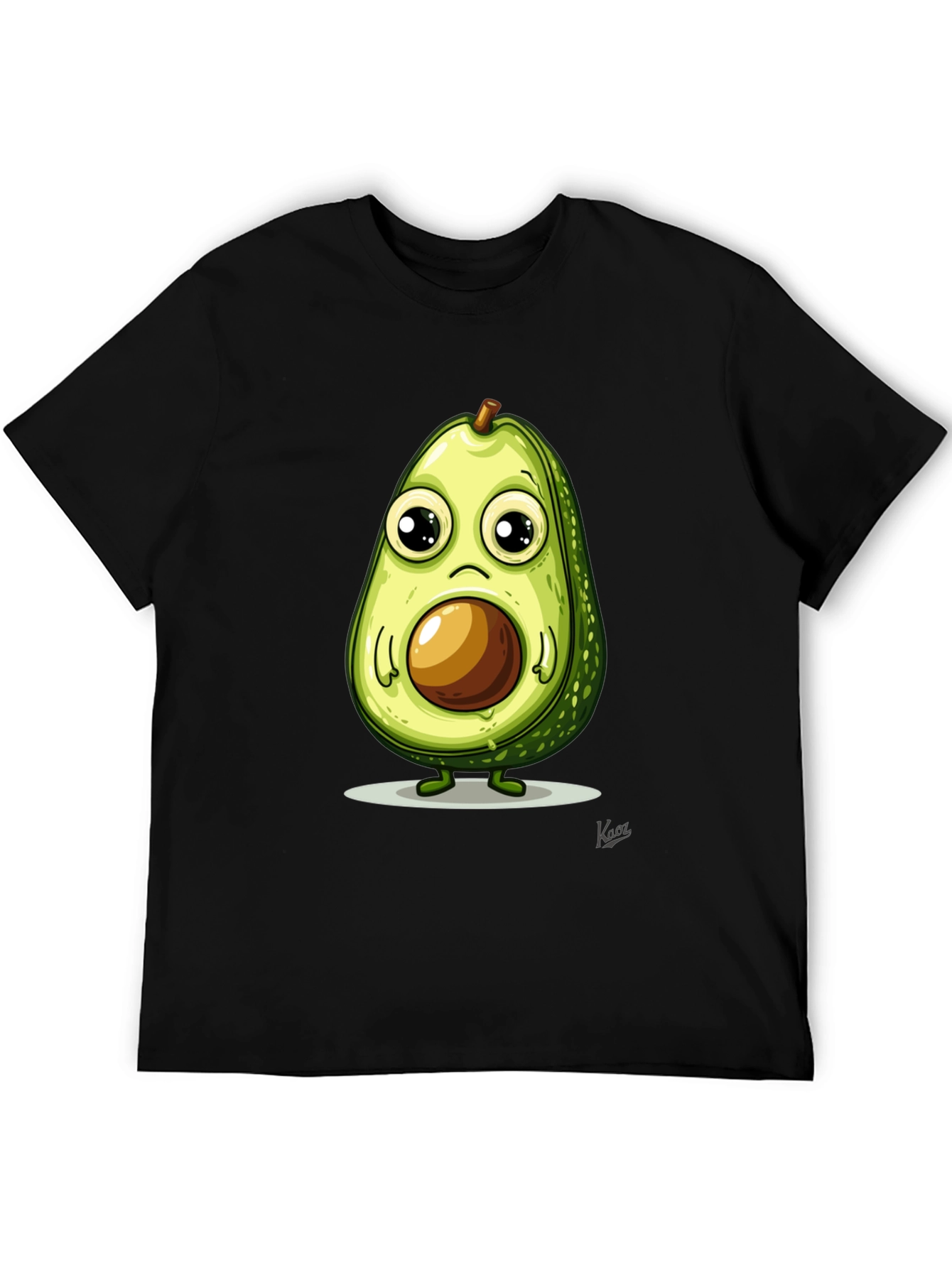 Black Cute Avocado T-Shirt - Unique Graphic Tee view 5