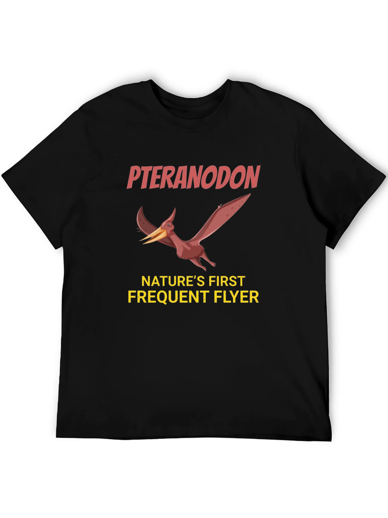 Black Pteranodon Nature's First Frequent Flyer Graphic T-Shirt view 5