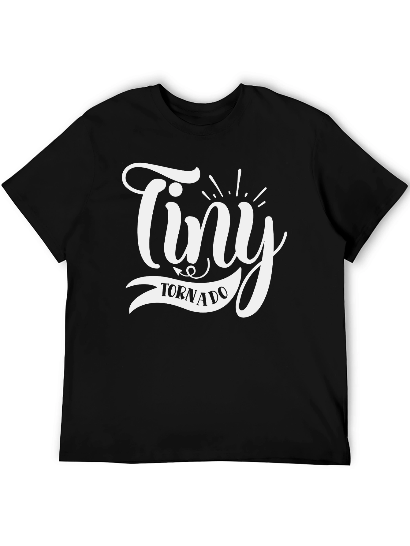 Black Tiny Tornado Black T-Shirt - Funny Graphic Tee view 5