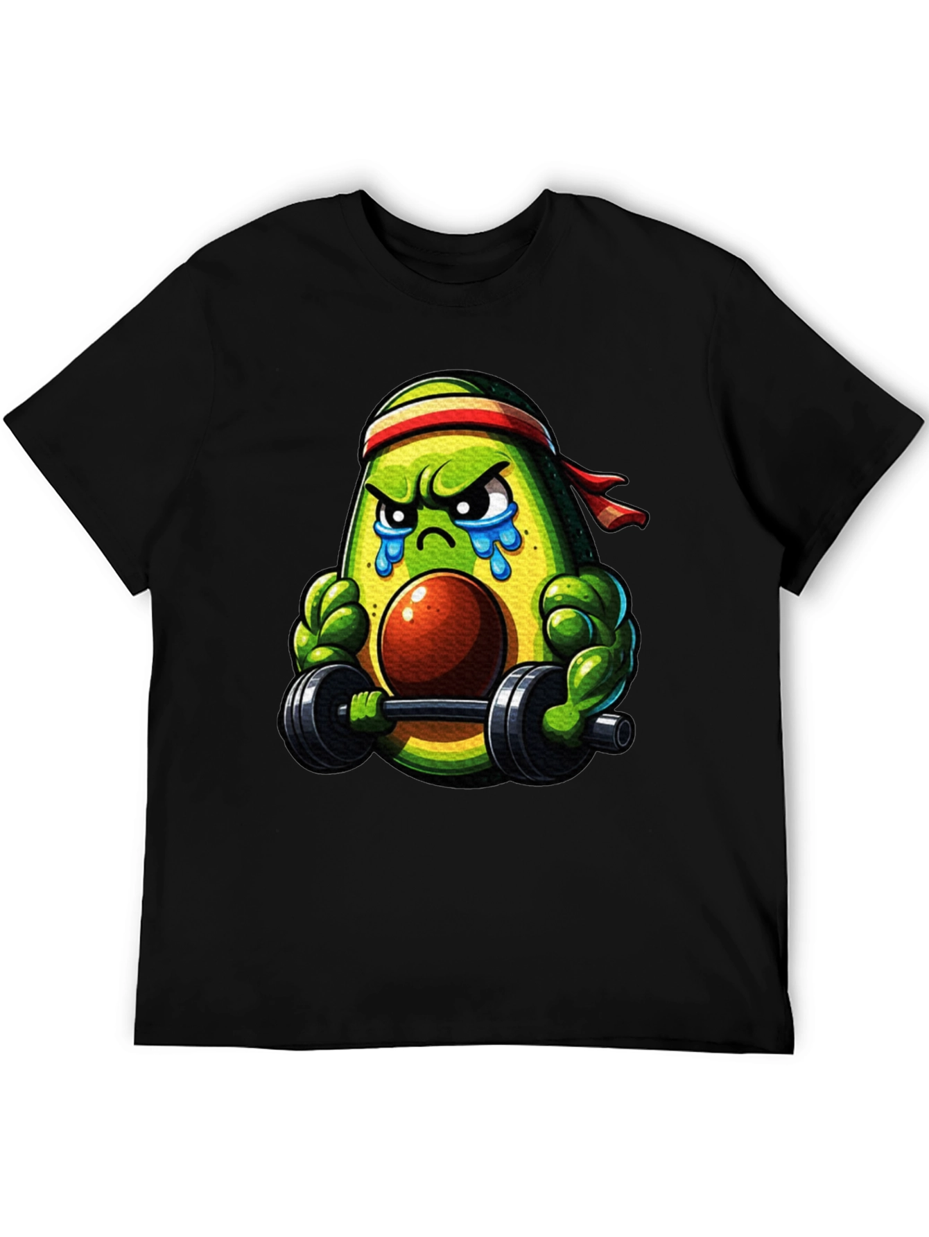 Black Funny Avocado Gym T-Shirt - Workout Apparel view 5