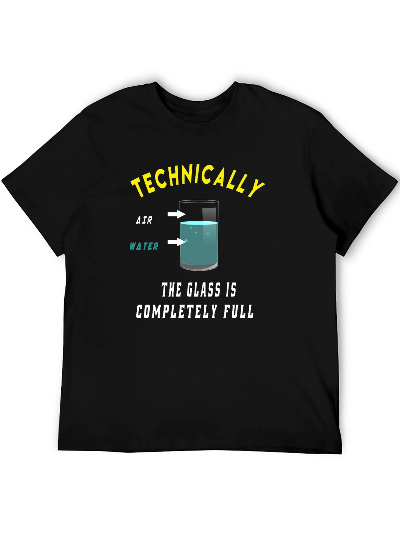Black Technically Full Glass T-Shirt - Science Humor Tee view 5