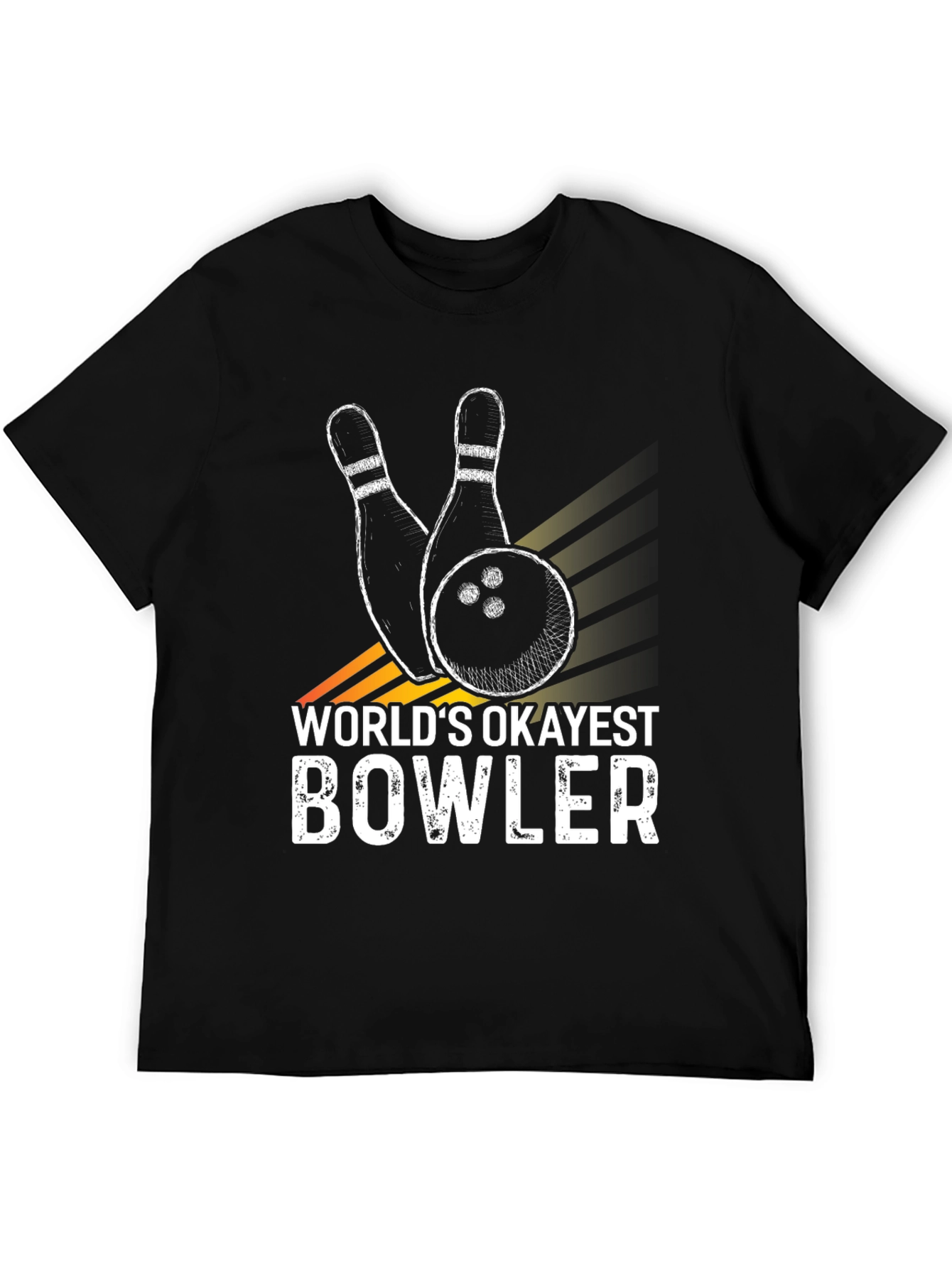 Black World's Okayest Bowler Graphic T-Shirt view 5