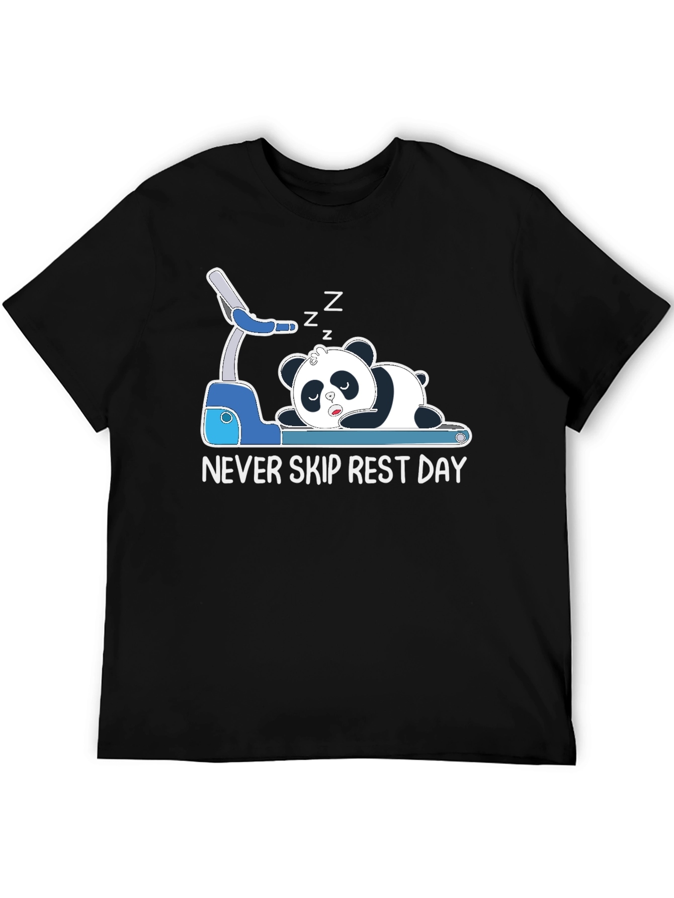 Black Never Skip Rest Day Panda Tee view 5