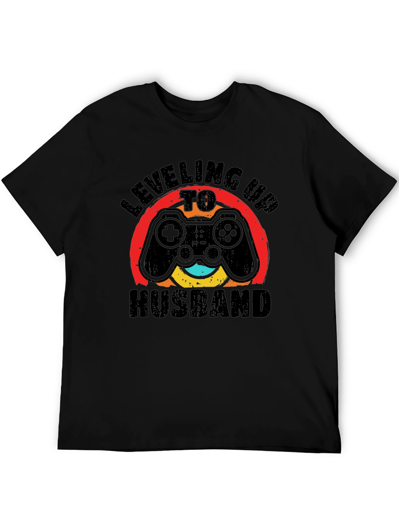 Black Leveling Up to Husband Gamer T-Shirt view 5