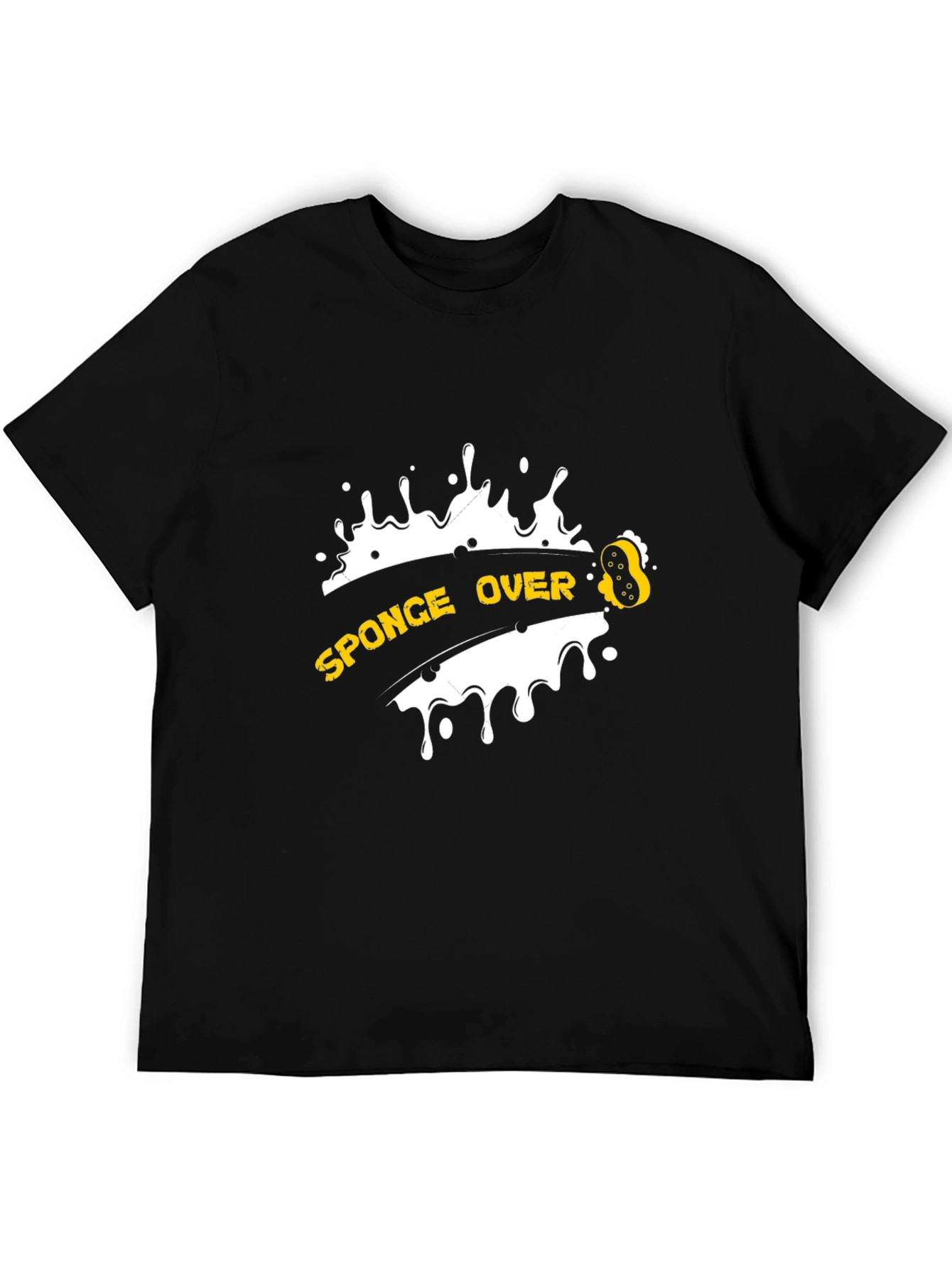 Black Sponge Over Novelty T-Shirt - Black Casual Tee view 5