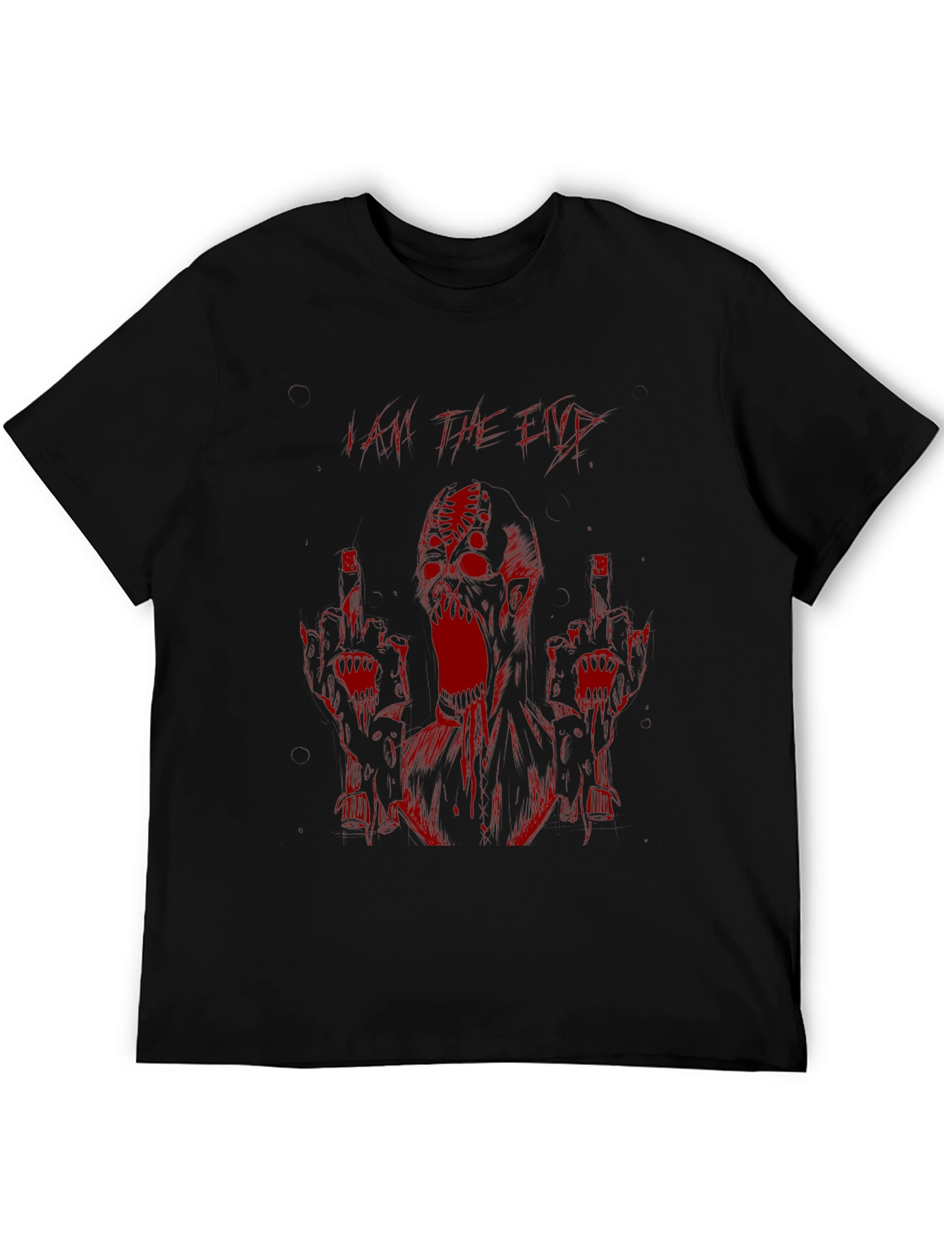 Black I Am The End Black Graphic T-Shirt view 5