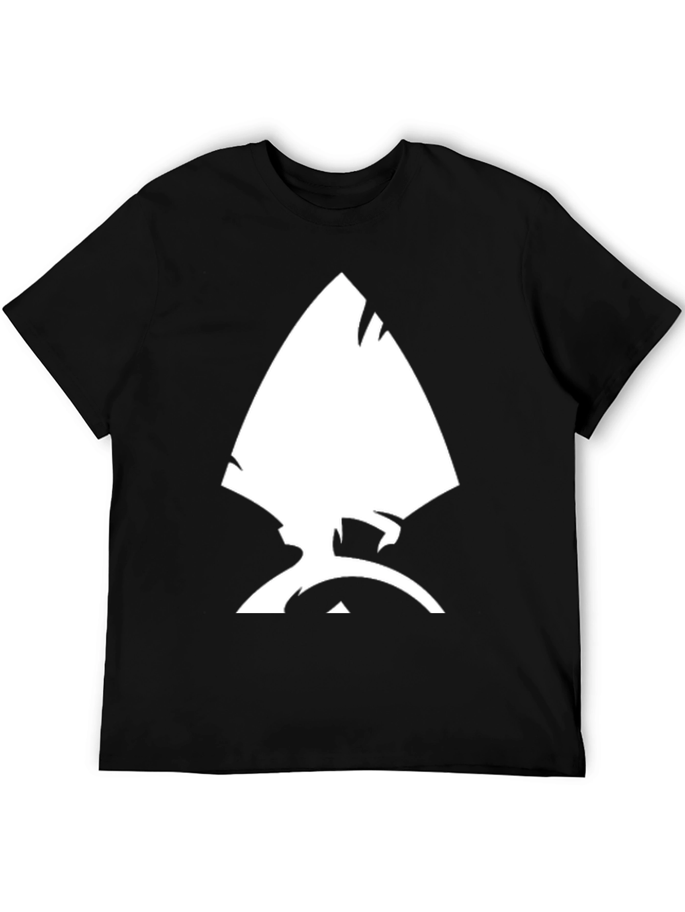 Black Men's Black T-Shirt with White Abstract Graphic view 5