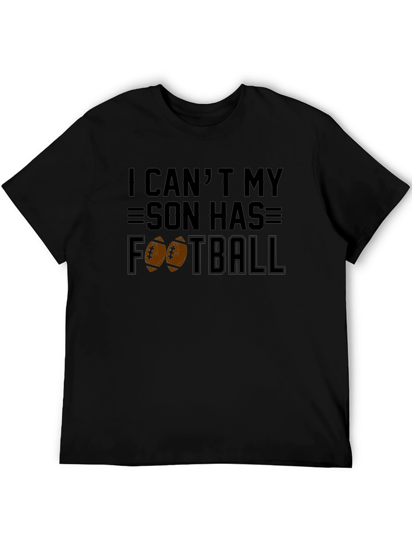 Black Son's Football T-Shirt - Dad's Game Day Tee view 5