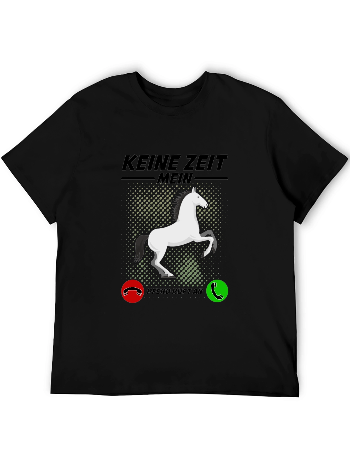 Black Horse Lover T-Shirt - Keine Zeit Mein Pferd Ruft An view 5