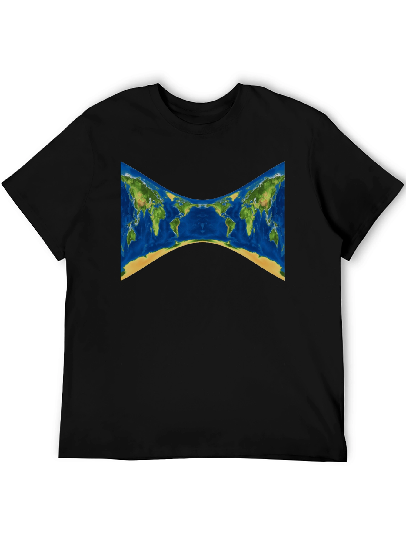 Black World Map Graphic Tee - Stylish Black T-Shirt view 5