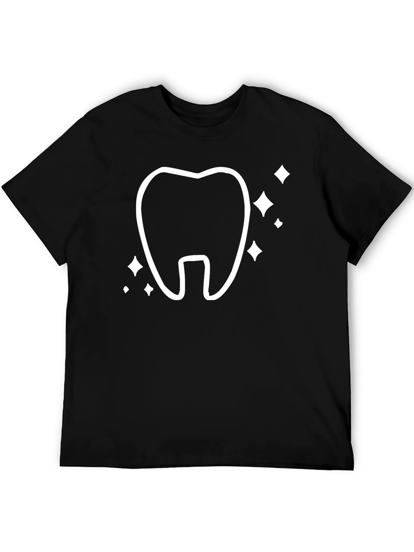 Black Dental Sparkle Tee - Black Cotton Comfort view 5