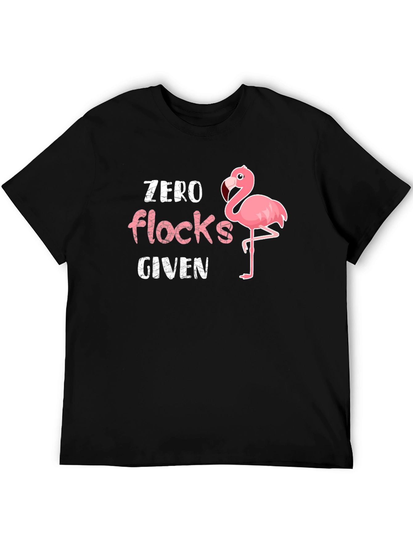 Black Zero Flocks Given Flamingo Graphic T-Shirt view 5