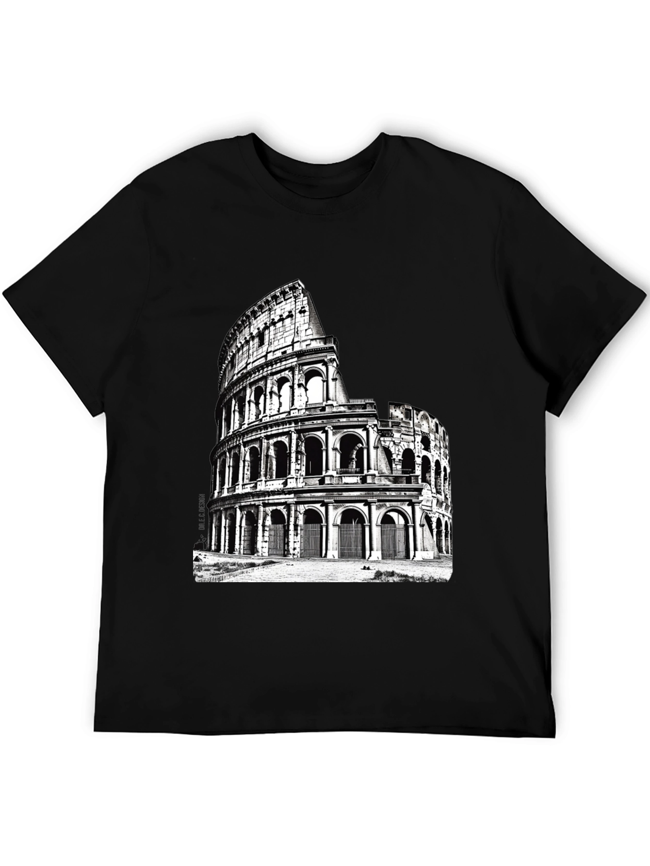 Black Colosseum Graphic Print Black T-Shirt view 5