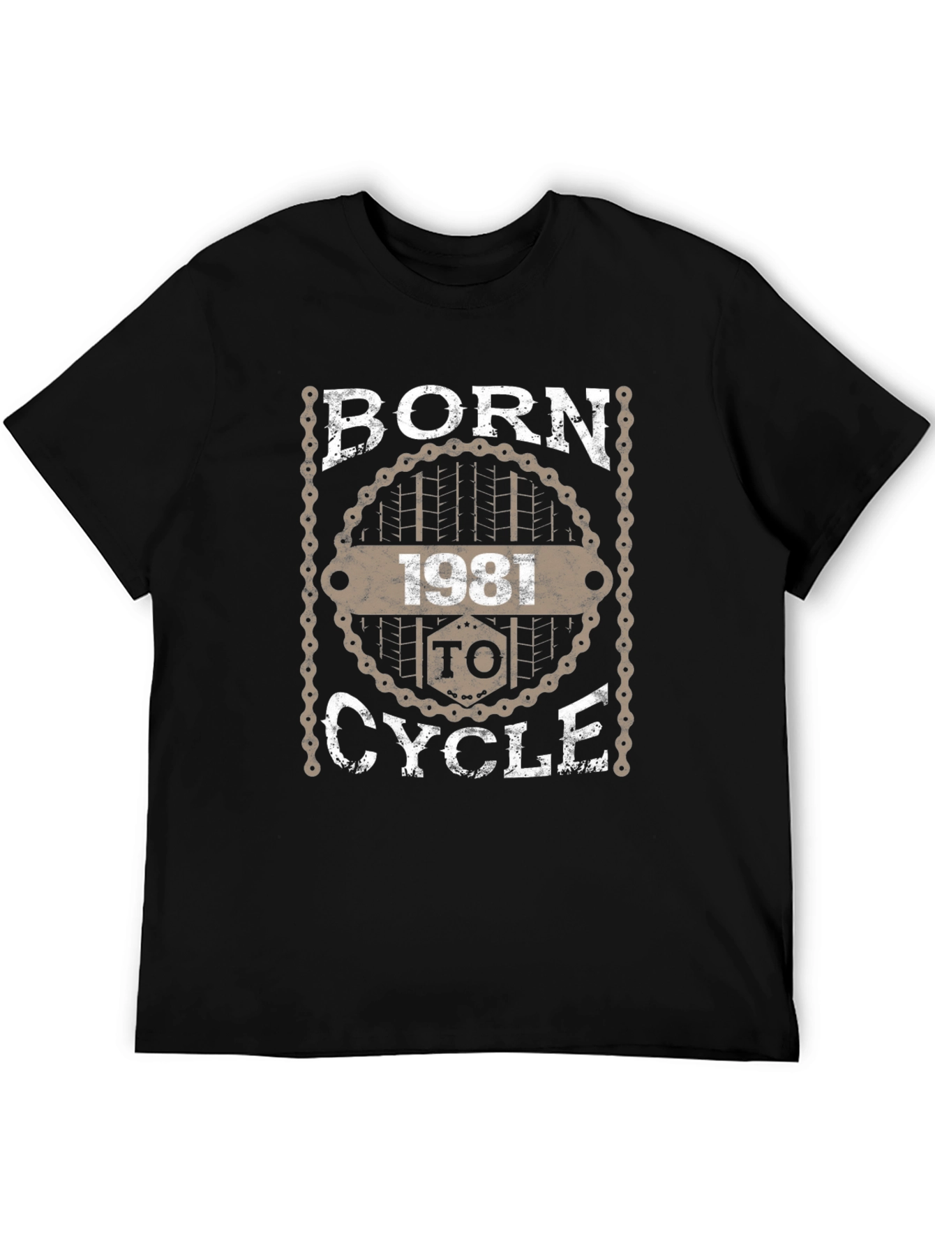 Black Born to Cycle 1981 Black T-Shirt view 5