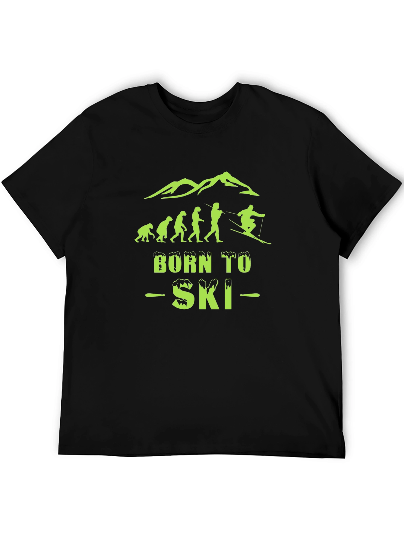 Black Born to Ski Evolution T-Shirt view 5