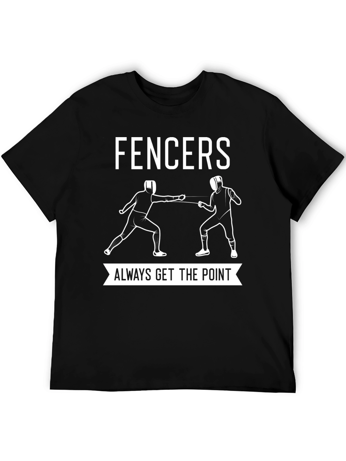 Black FENCERS Always Get the Point Black T-Shirt view 5