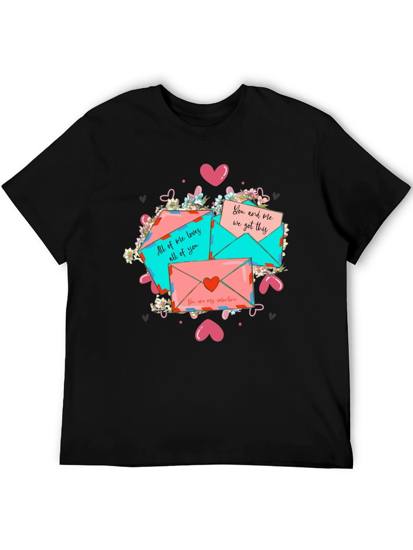 Black Valentine's Day Letter Graphic T-Shirt view 5