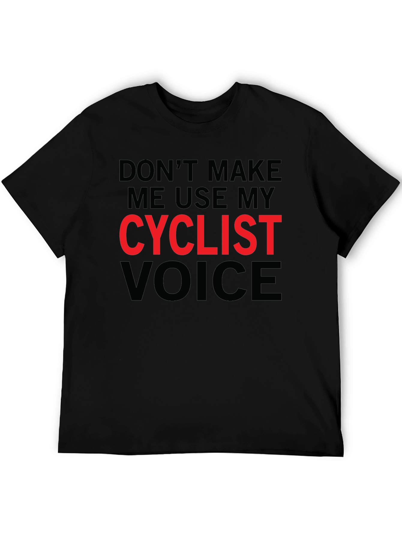 Black Cyclist Voice Graphic T-Shirt - Funny Biker Tee view 5
