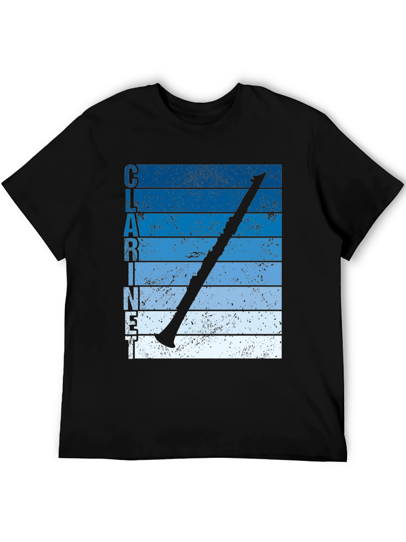 Black Clarinet Player Vintage Style T-Shirt view 5