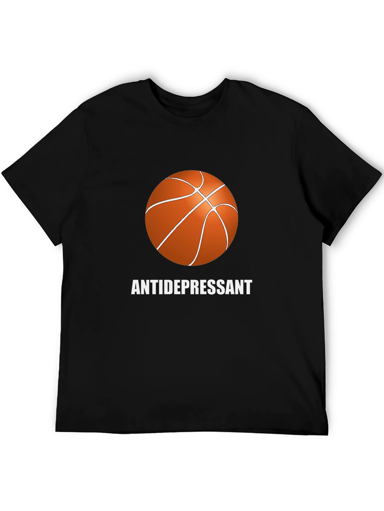Black Basketball Antidepressant Graphic T-Shirt view 5