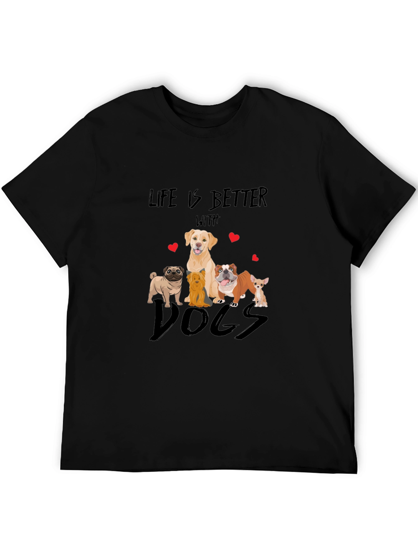 Black Life is Better With Dogs T-Shirt view 5