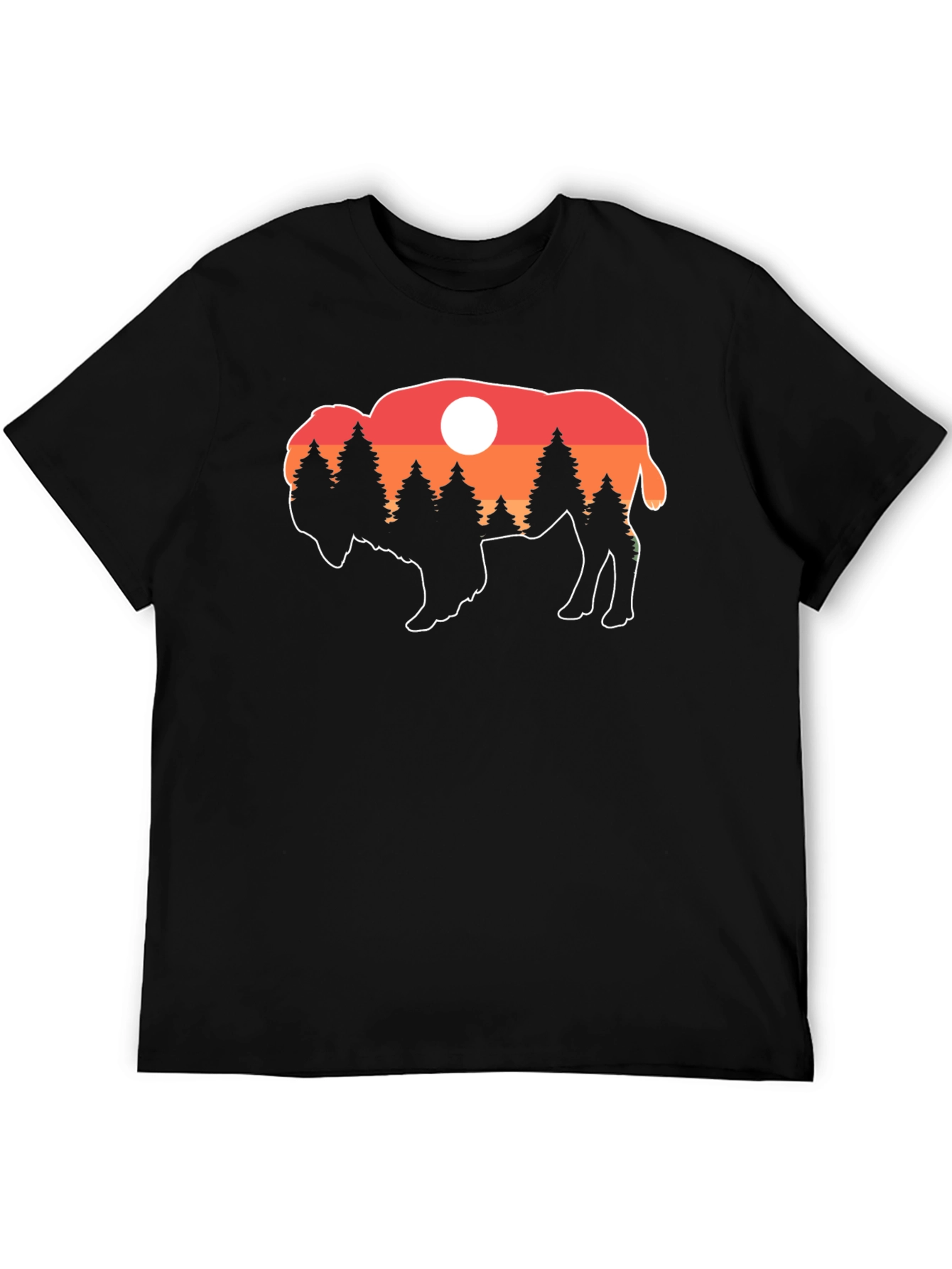 Black Buffalo Sunset T-Shirt - Nature Inspired Graphic Tee view 5
