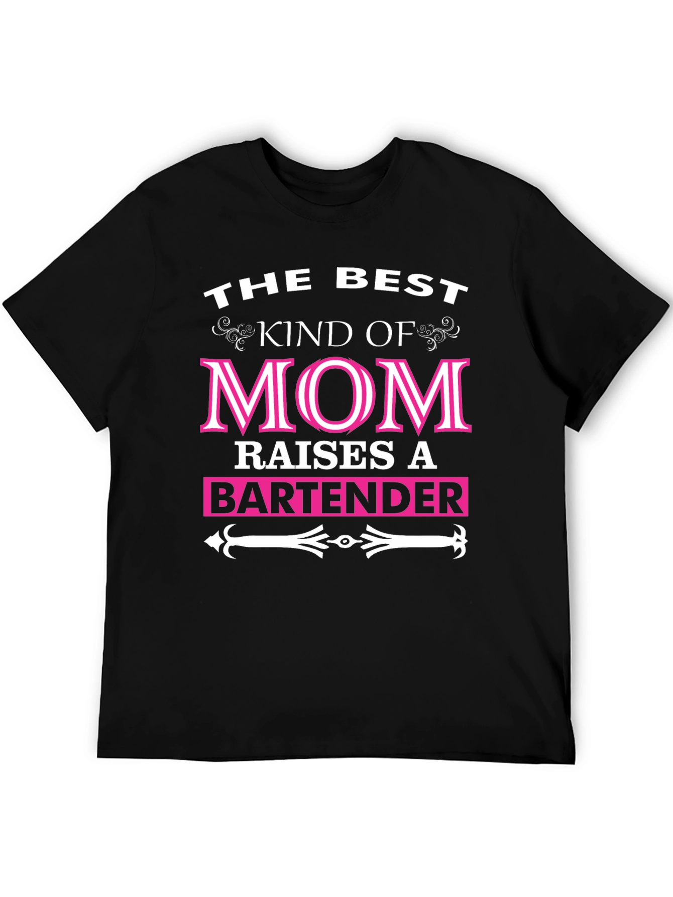 Black Best Kind of Mom Bartender T-Shirt view 5