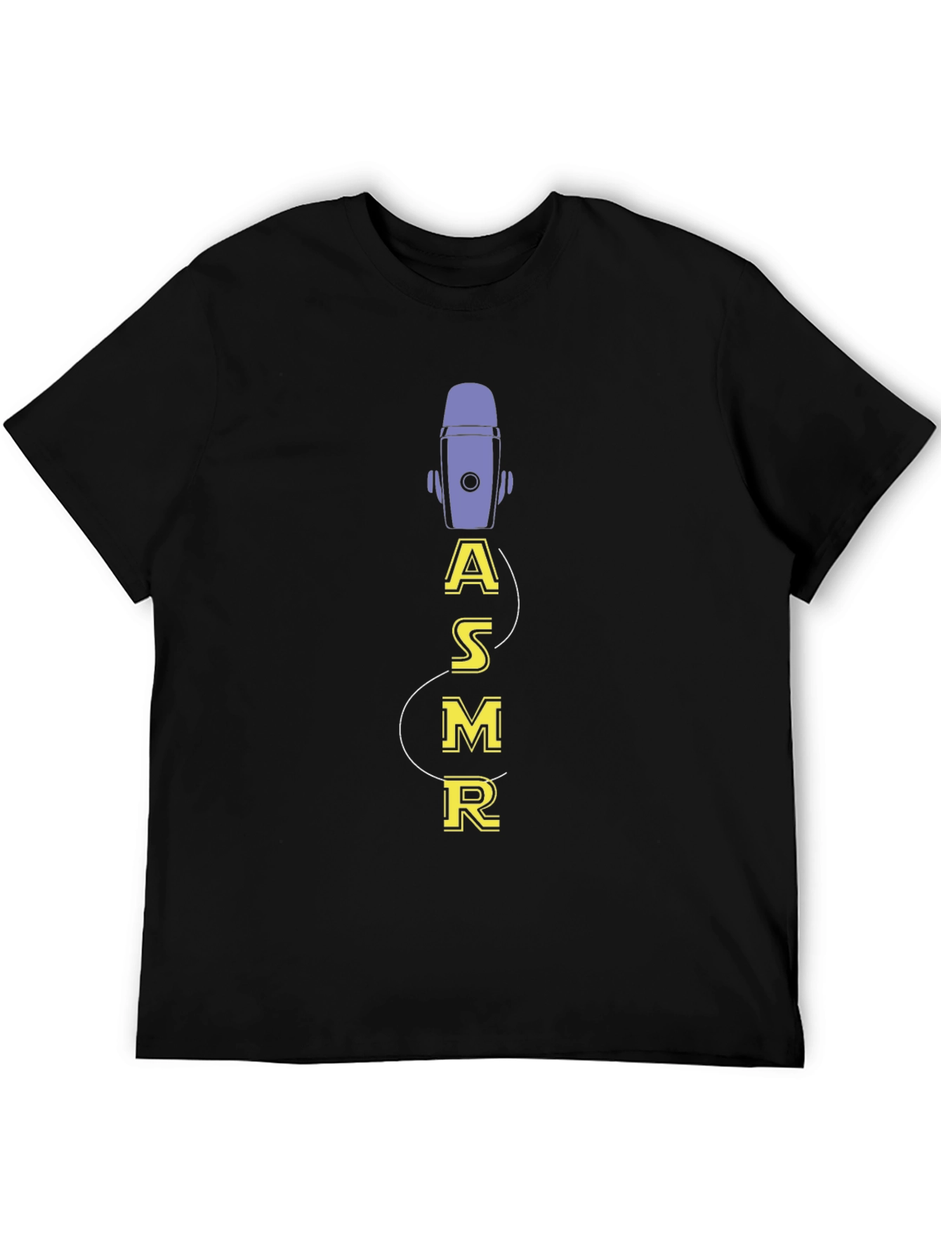Black ASMR Microphone Graphic Black Tee view 5