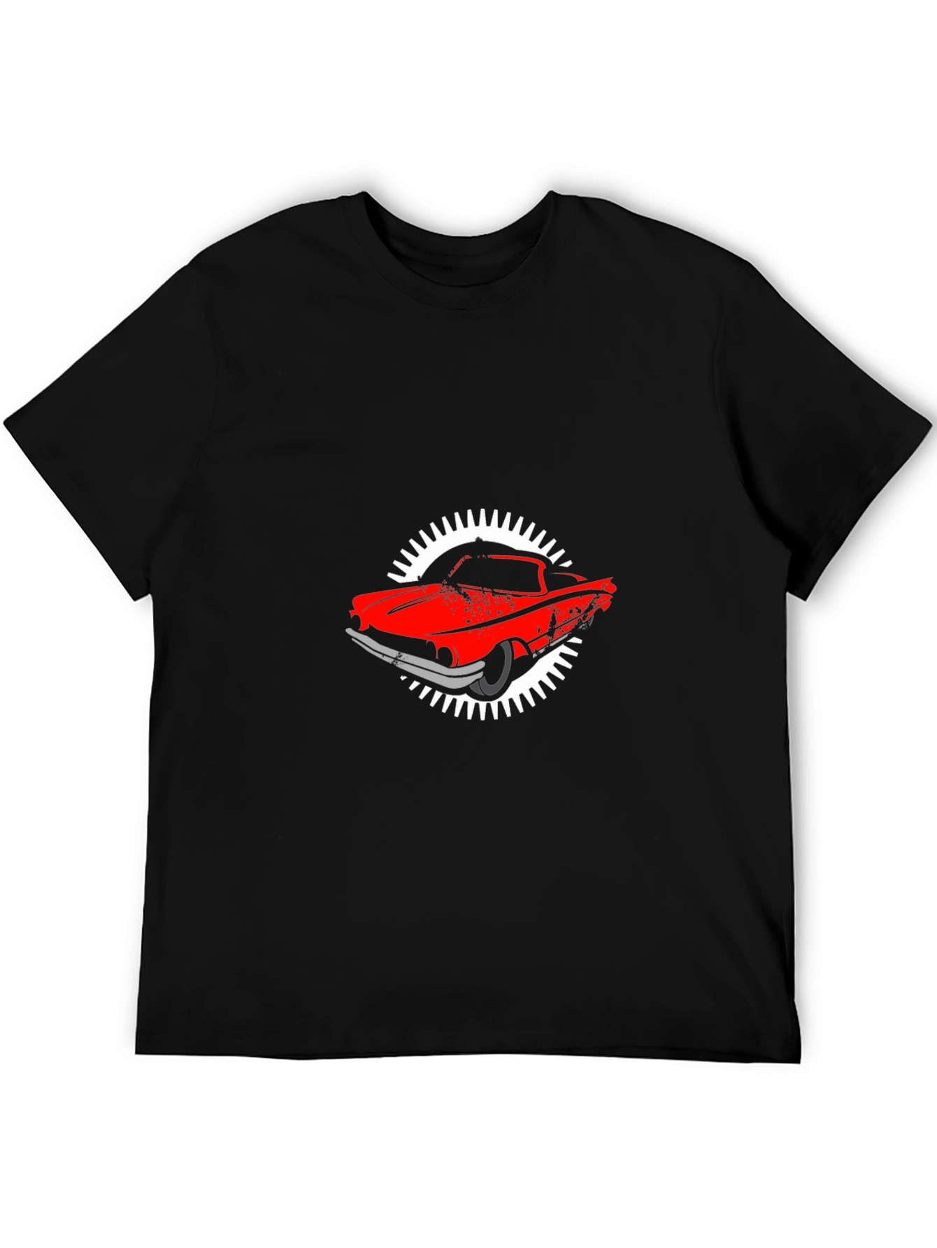 Retro Car Graphic Black T-Shirt - 5