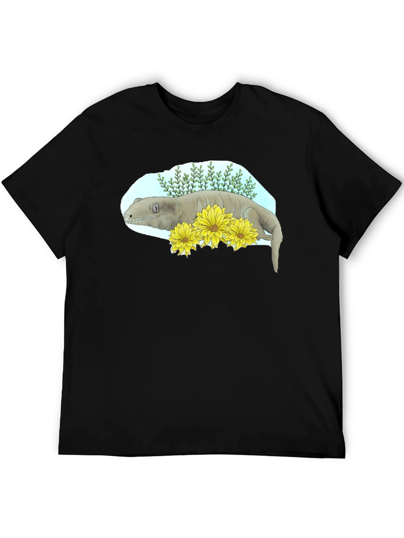 Black Crested Gecko Graphic Tee - Unique Reptile Lover's Shirt view 5