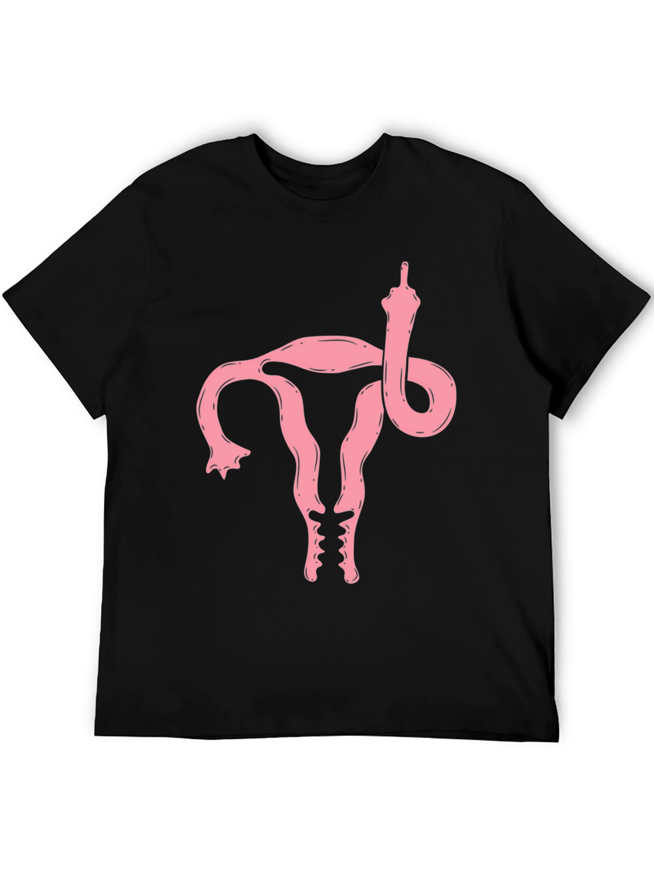 Black Uterus Middle Finger Graphic T-Shirt - Protest Tee view 5