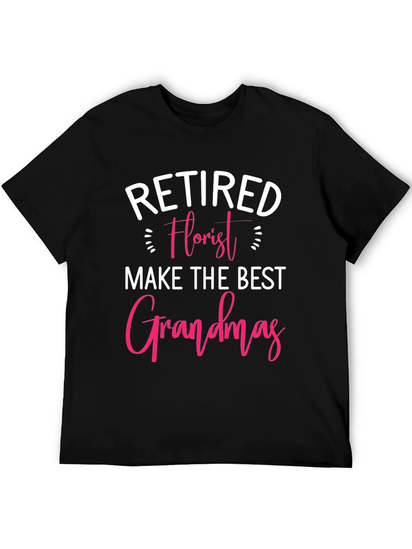 Black Retired Florist Grandma T-Shirt view 5