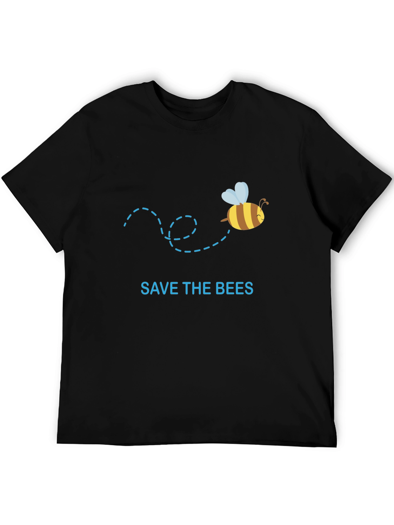 Black Save the Bees Graphic Tee - Black Cotton T-Shirt view 5