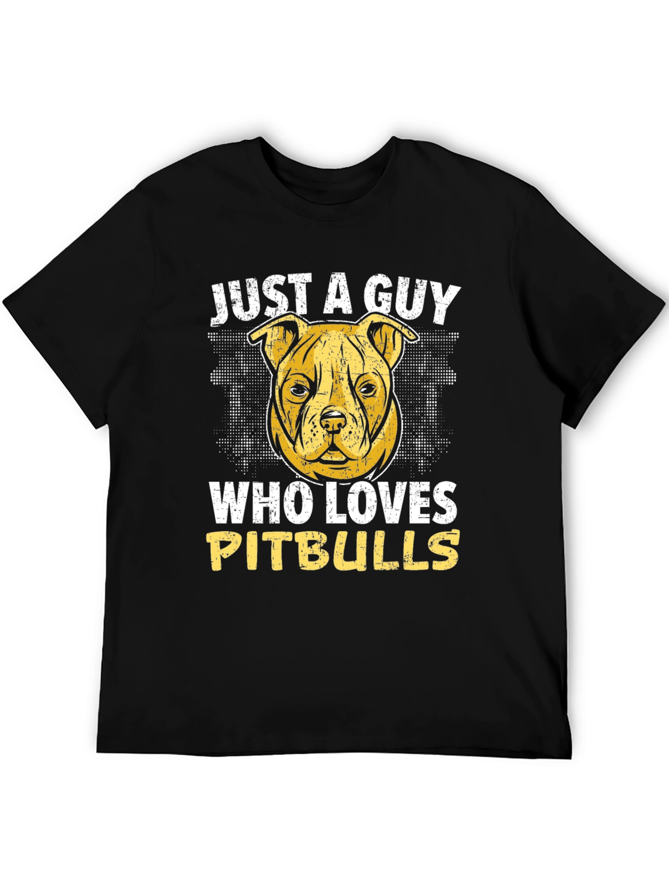 Black Pitbull Lover T-Shirt - Just a Guy Who Loves Pitbulls view 5