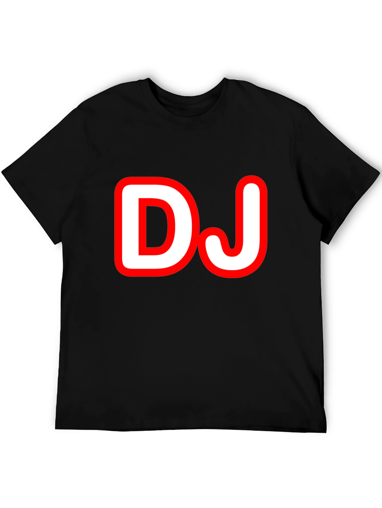 Black DJ Graphic Tee - Black Cotton T-Shirt view 5
