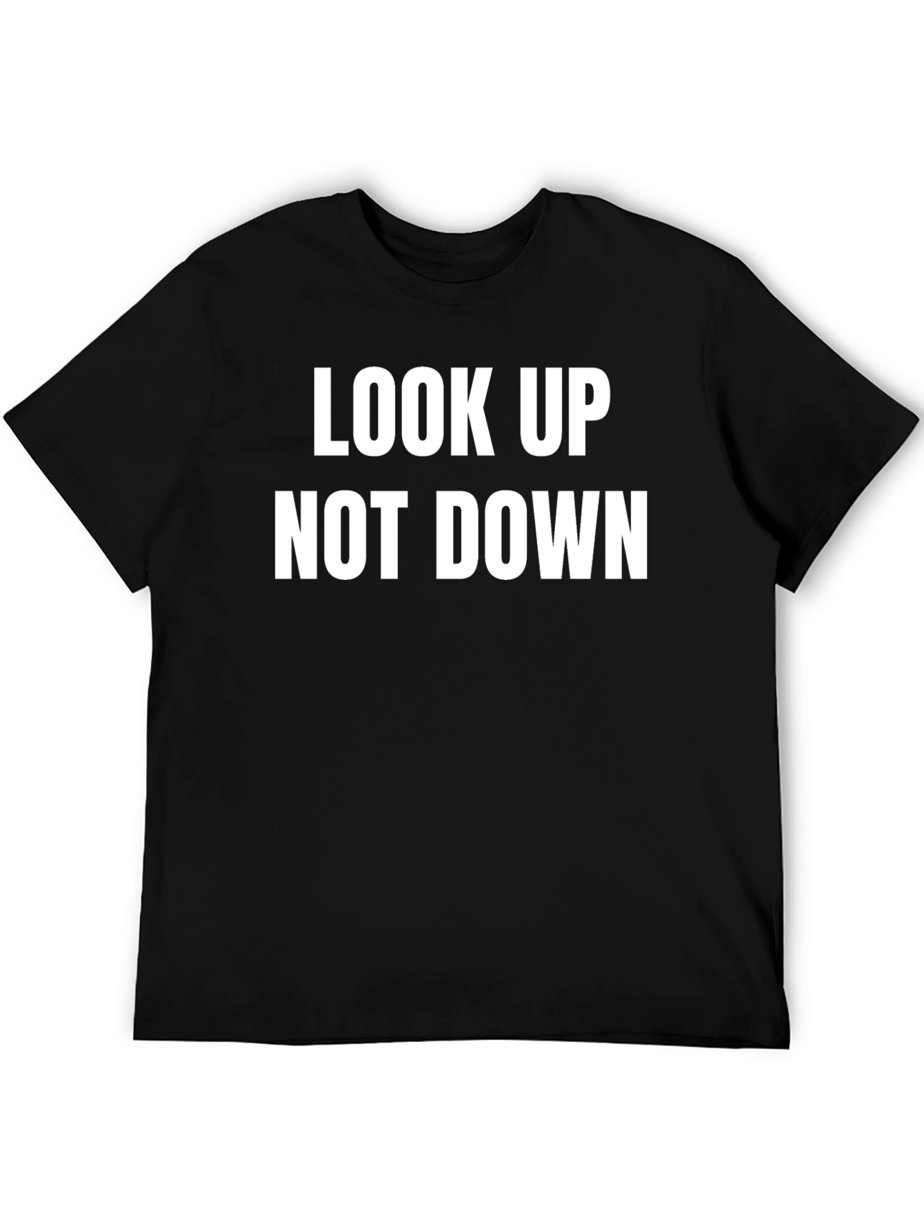 Black Look Up Not Down Graphic Tee - Motivational Shirt view 5