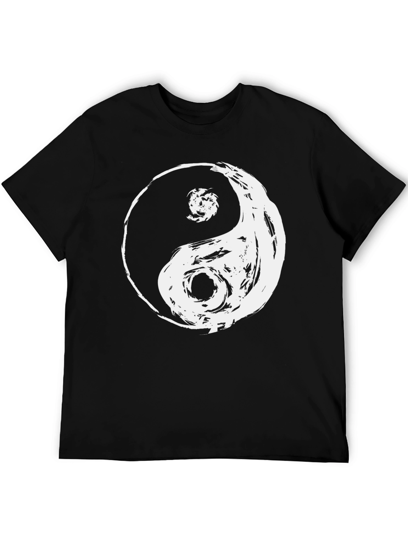 Black Yin Yang Graphic Tee - Men's Black T-Shirt view 5