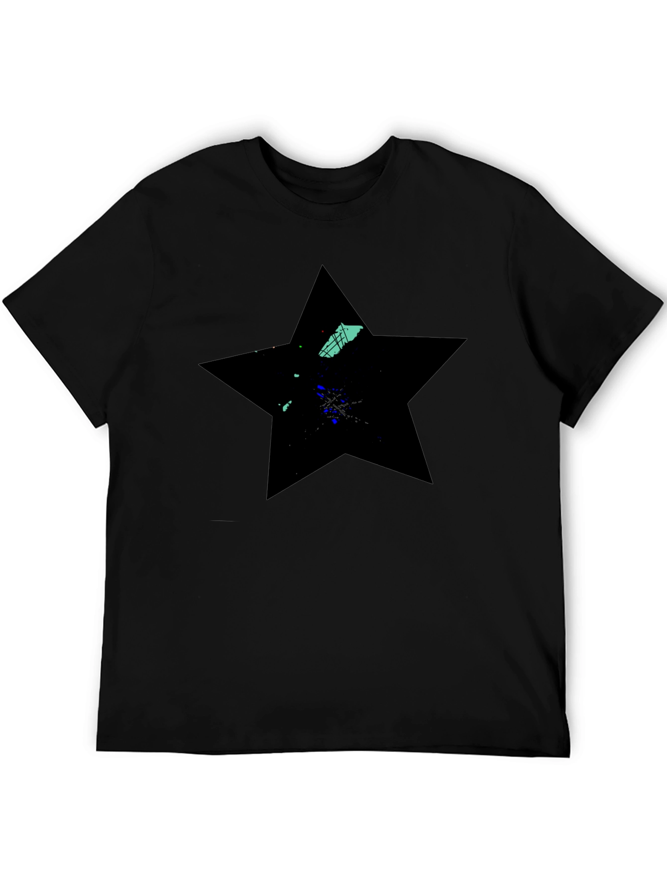 Black Black Star Graphic Tee - Modern Casual Wear view 5