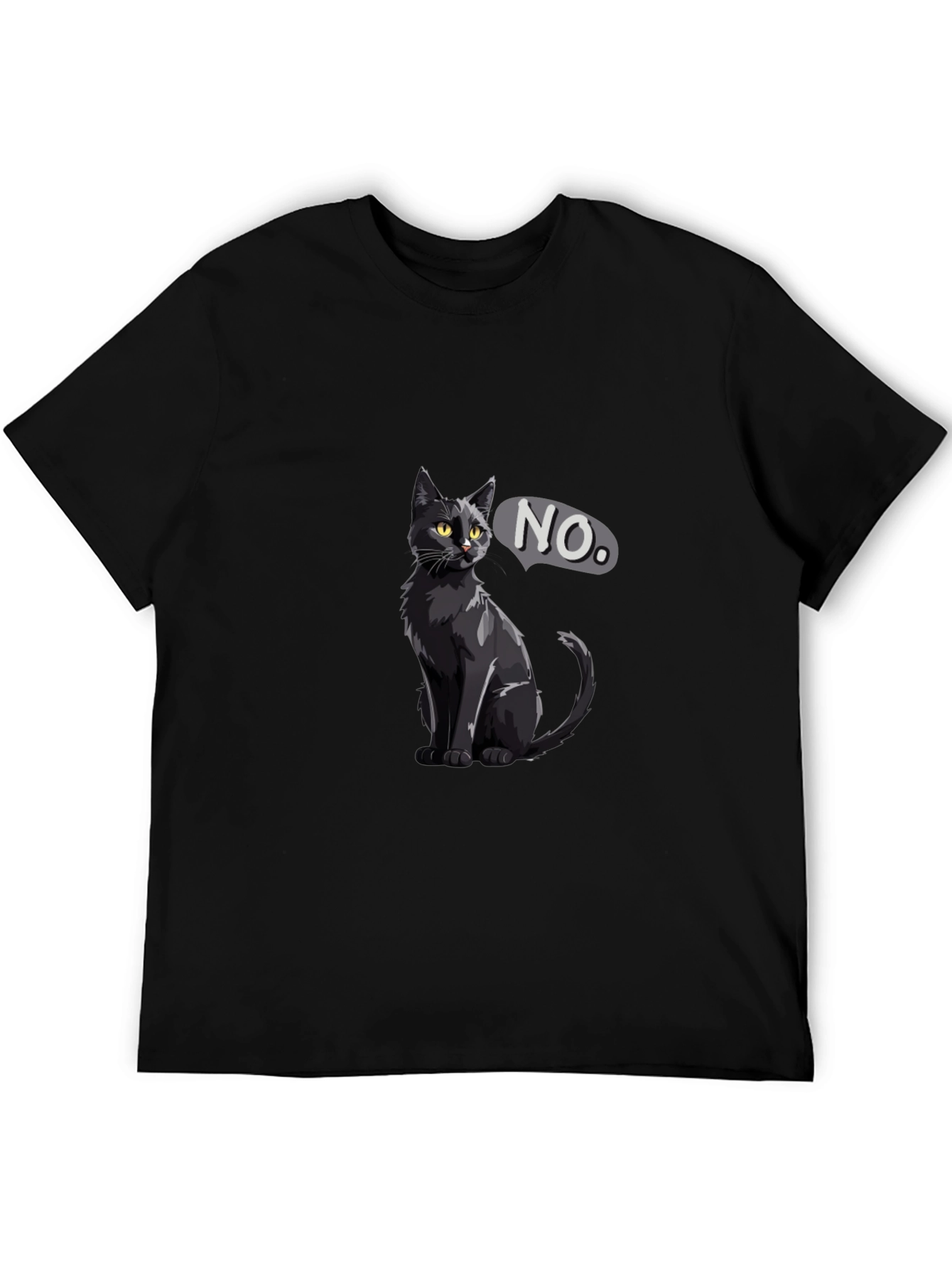 Black Black Cat NO T-Shirt - Sarcastic Graphic Tee view 5