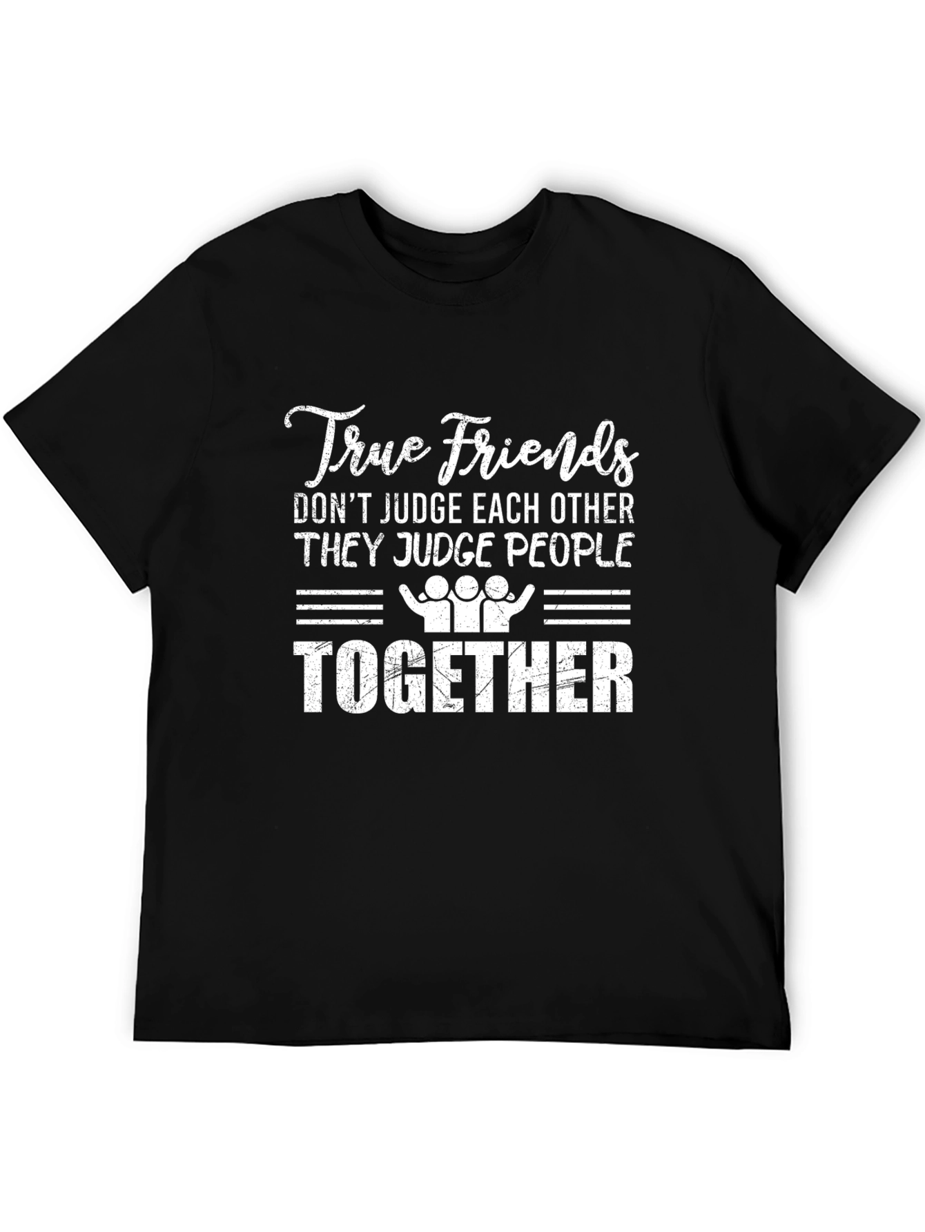 Black True Friends Graphic Tee - Black view 5
